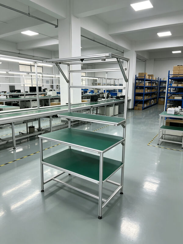 Aluminum Profile Anti Static Workbench Mounted on Steel Pipe Rack Frames