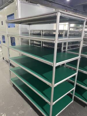 アルミ合金管枠と取り外せる棚付きの工業用パイプワークベンチ 負荷容量100kgから120kg